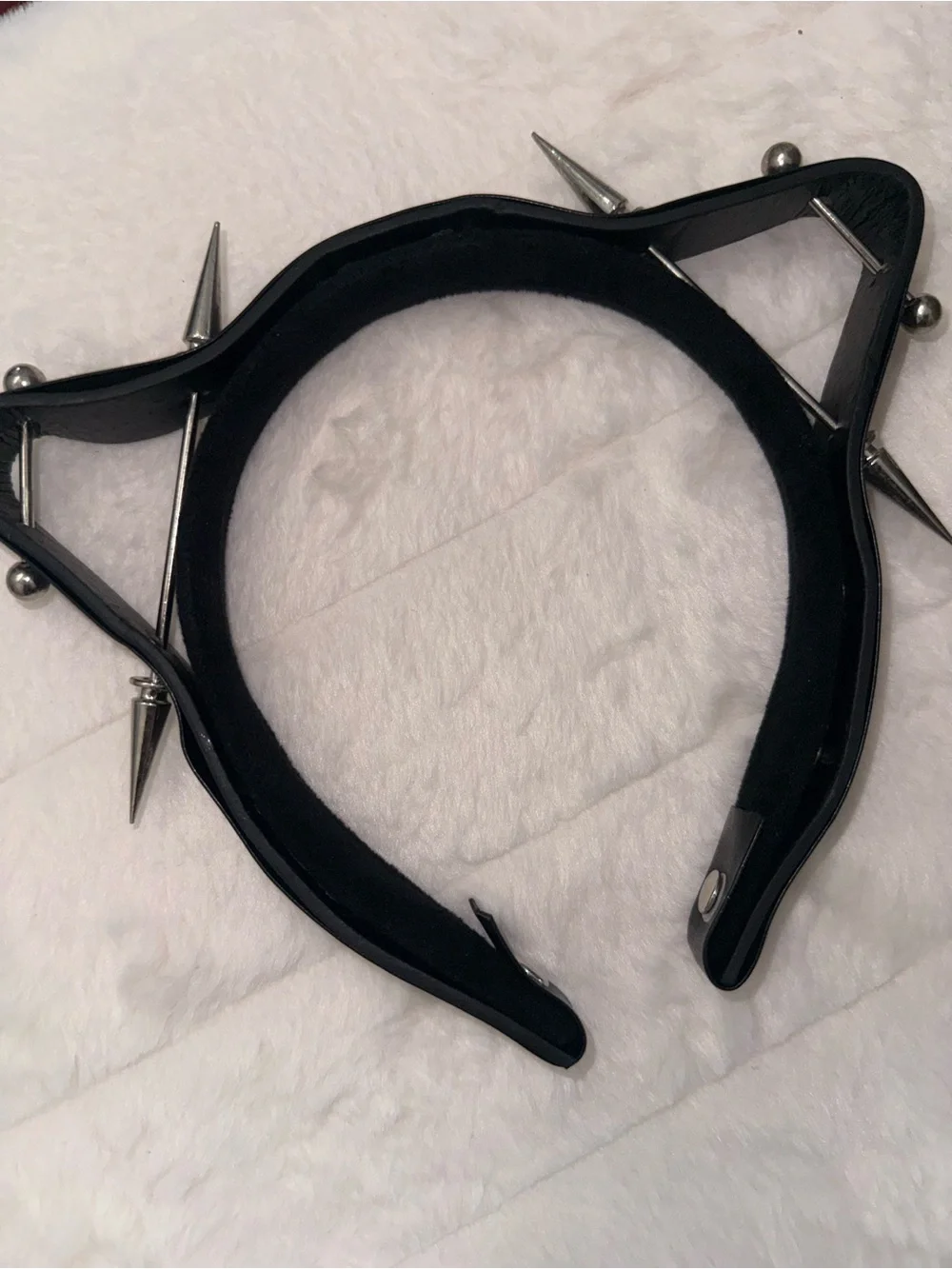 Brand new black spiked cat ear headband